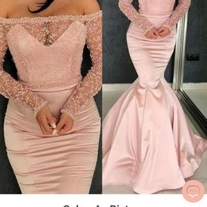 Pink trumpet evening dress